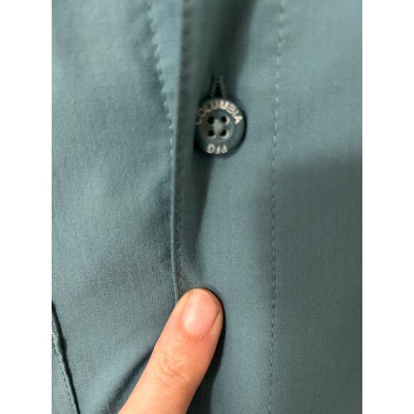 Columbia PFG Omni-Shade Vented Fishing Shirt Men’s Large Teal Long Sleeve - Picture 4 of 15